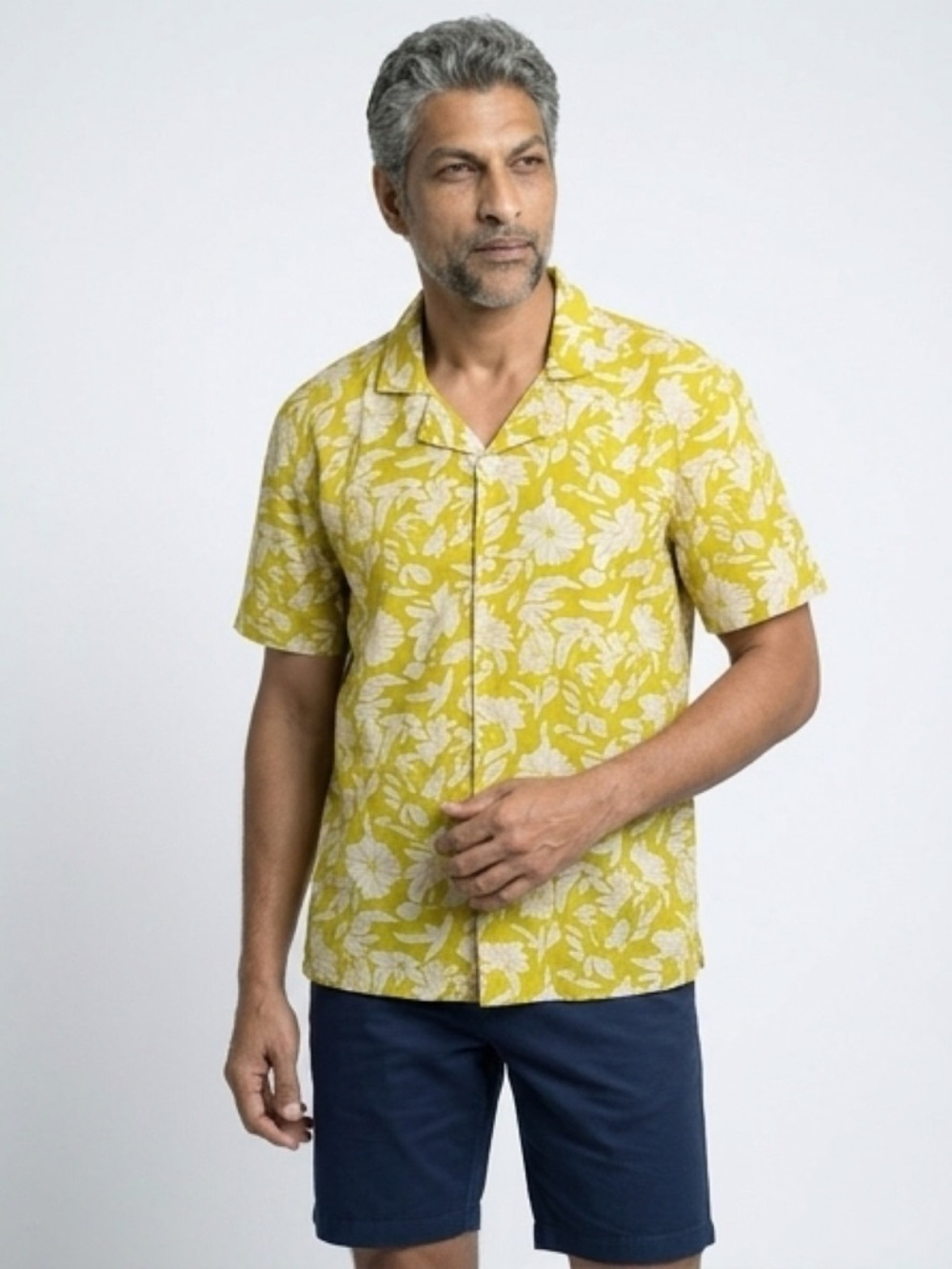 Green and White Tropical Casual Shirt